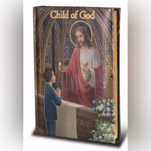 Child of God prayer book gold metallic edging vintage art beautiful